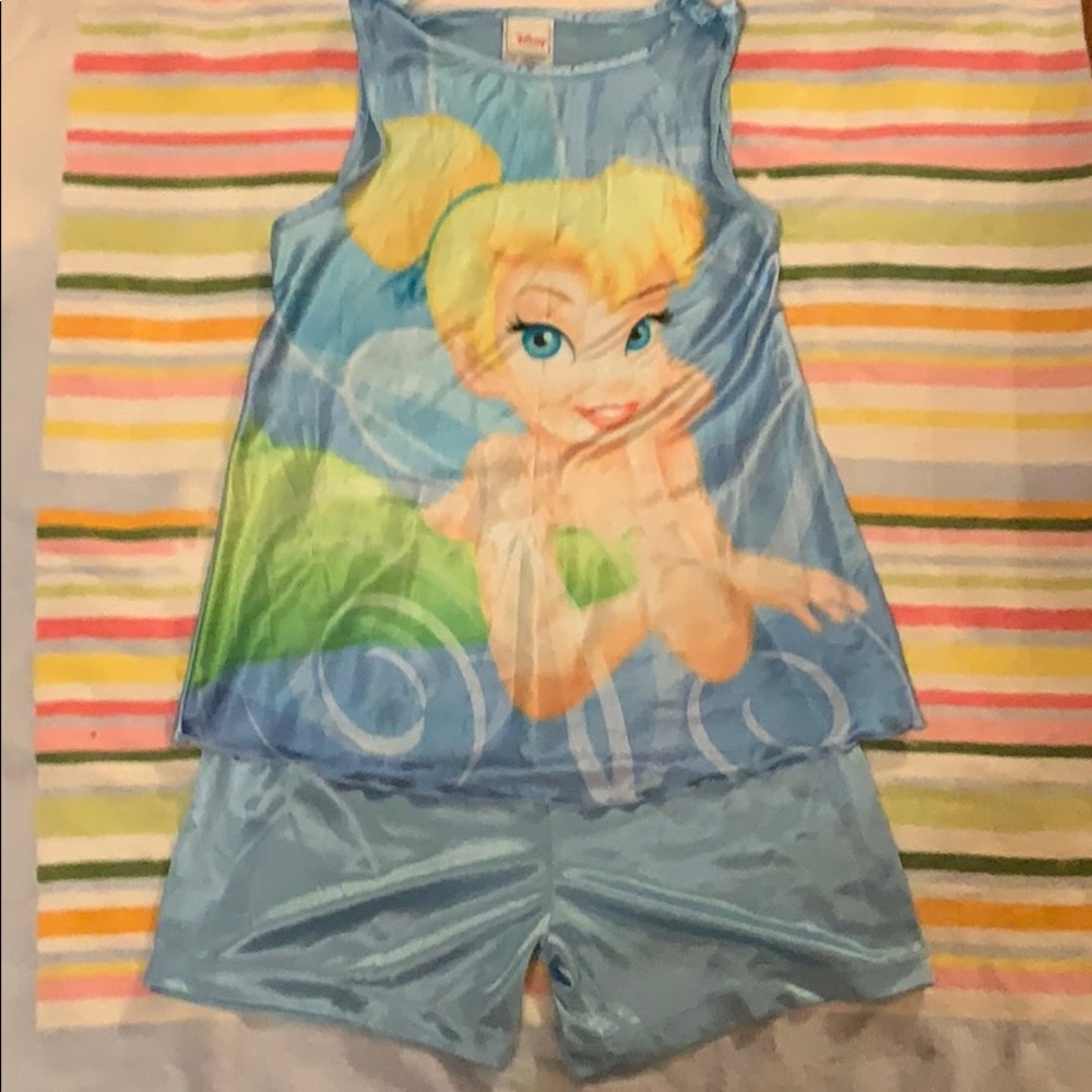 Tinkerbell silky pajama tank and shorts set. Large